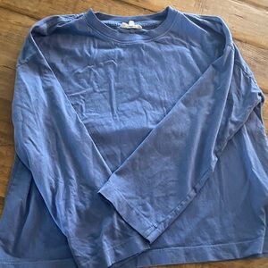 Madewell Womens Long-Sleeve Crewneck Tee - Periwinkle Blue